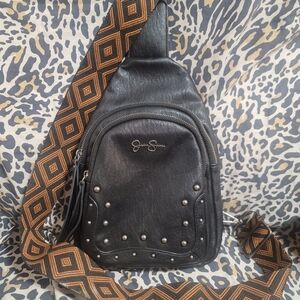 Jessica Simpson Black Studded Crossbody Bag